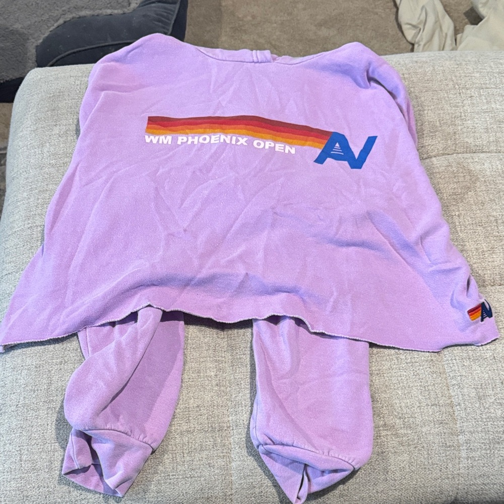 Aviator Nation Purple Sweatshirt with Rainbow Logo